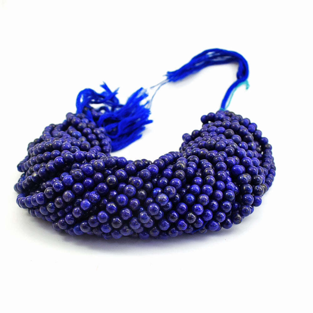 gemsmore:1 pc 06mm Lapis Lazuli  Drilled Beads Strand 13 inches gemsmore:1 pc 06mm Lapis Lazuli  Drilled Beads Strand 13 inches