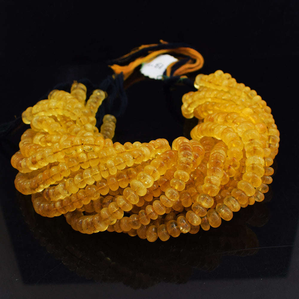 gemsmore:1 pc 07-08mm Lemon Quartz  Drilled Beads Strand 13 inches gemsmore:1 pc 07-08mm Lemon Quartz  Drilled Beads Strand 13 inches