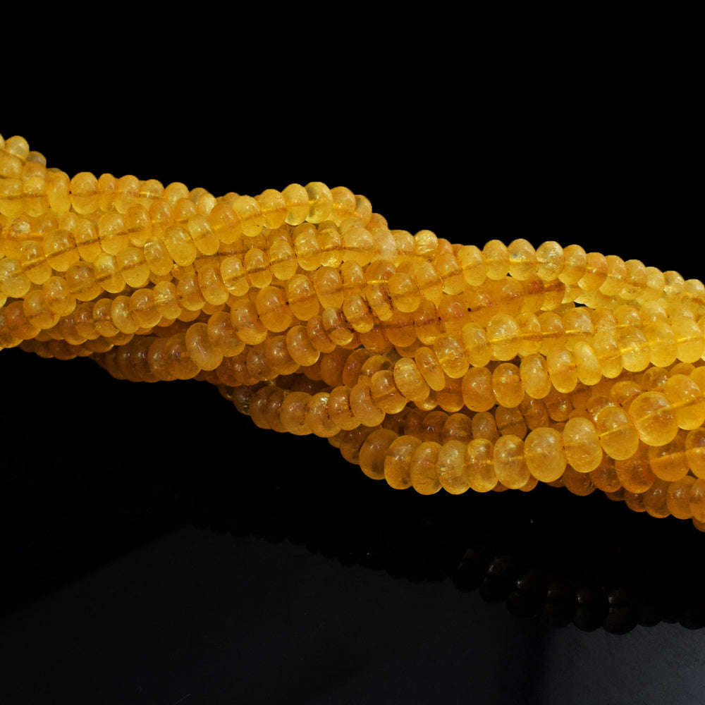 gemsmore:1 pc 07-08mm Lemon Quartz  Drilled Beads Strand 13 inches gemsmore:1 pc 07-08mm Lemon Quartz  Drilled Beads Strand 13 inches