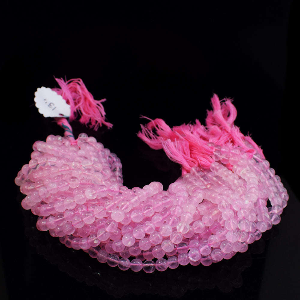 gemsmore:1 pc 07mm Rose Quartz Drilled Beads Strand 13 inches gemsmore:1 pc 07mm Rose Quartz Drilled Beads Strand 13 inches