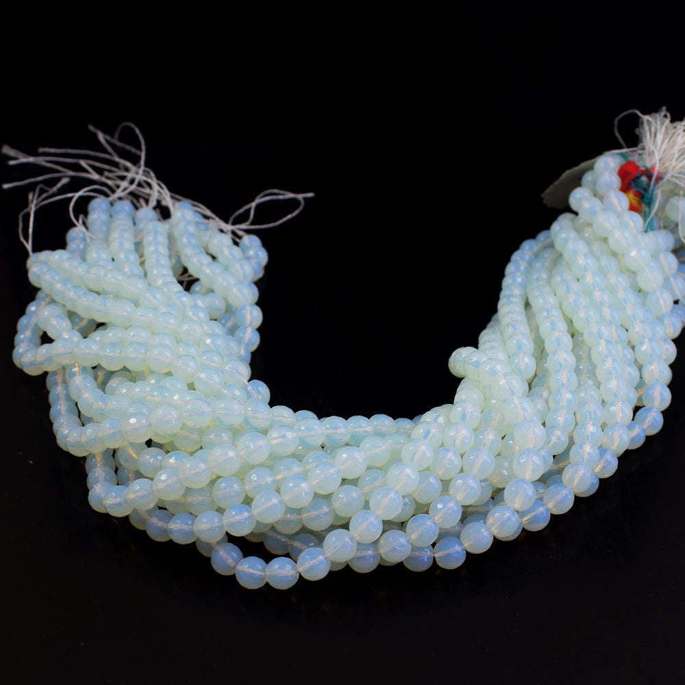 gemsmore:1 pc 08mm Opalite  Drilled Beads Strand 15  Inches gemsmore:1 pc 08mm Opalite  Drilled Beads Strand 15  Inches