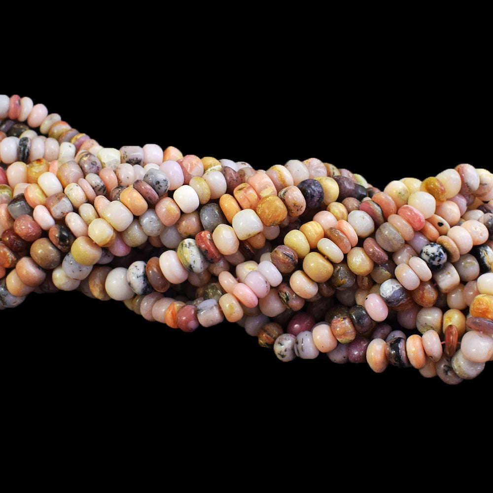 gemsmore:1 pc 09-10mm Pink Australian Opal  Drilled Beads Strand 13 inches gemsmore:1 pc 09-10mm Pink Australian Opal  Drilled Beads Strand 13 inches