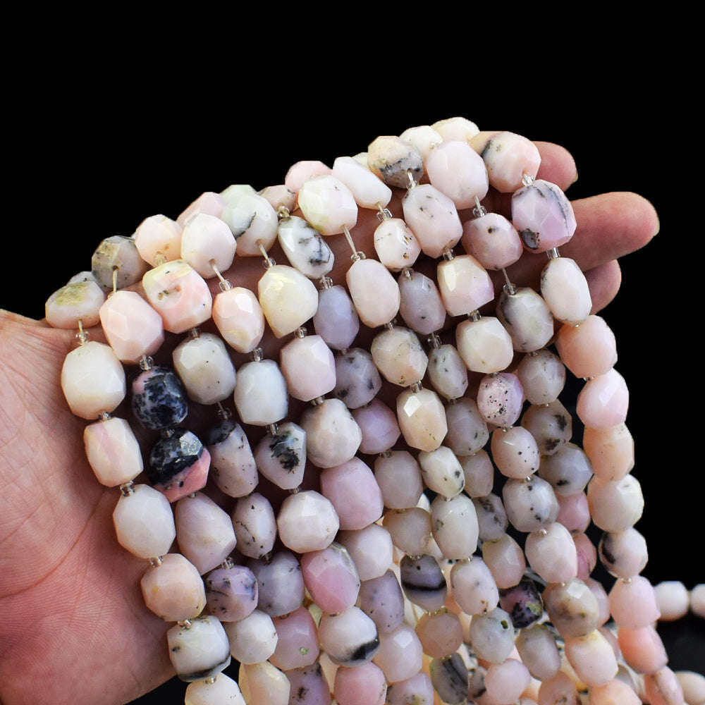 gemsmore:1 pc 12-15mm Faceted Pink Australian Opal Drilled Beads Strand 13  Inches gemsmore:1 pc 12-15mm Faceted Pink Australian Opal Drilled Beads Strand 13  Inches
