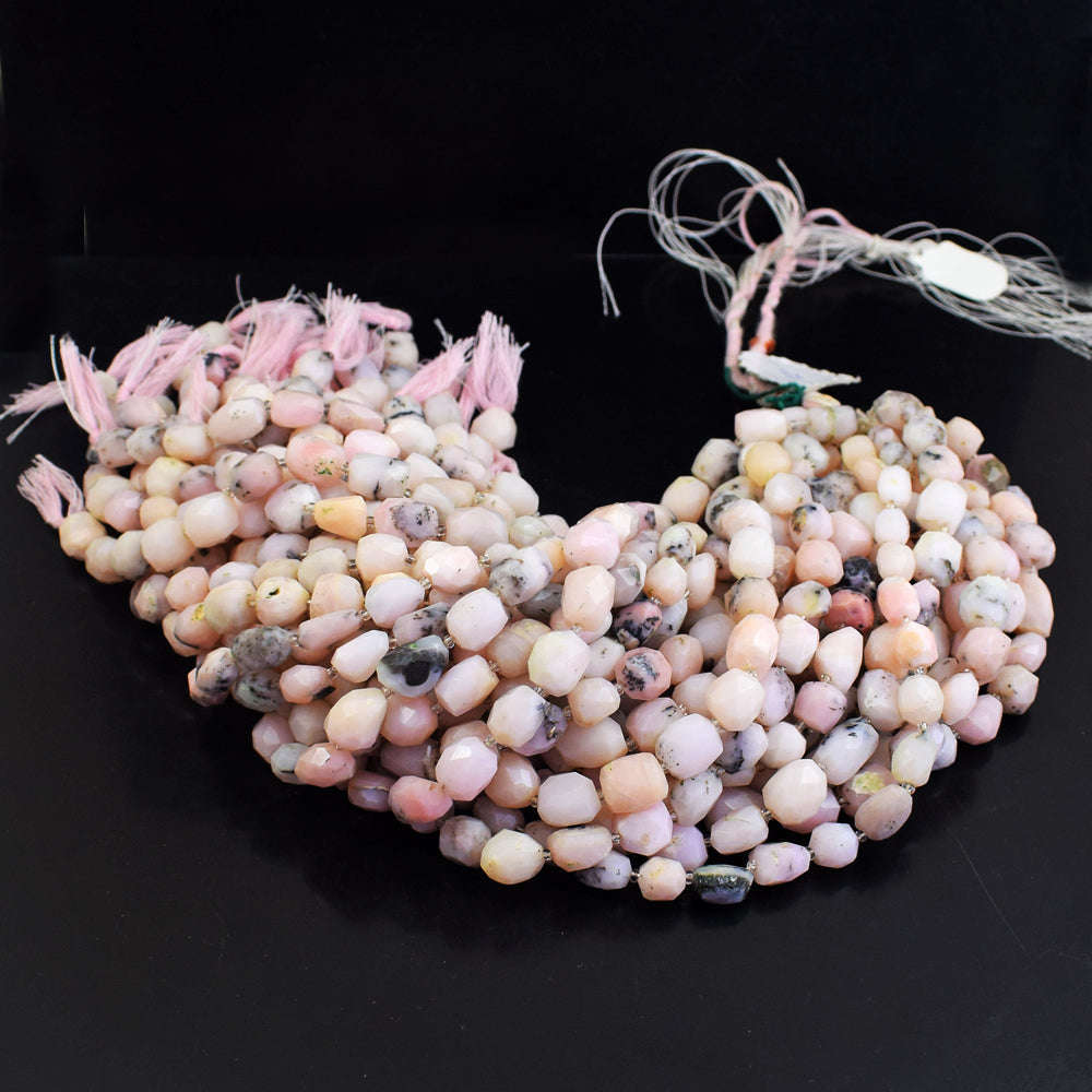gemsmore:1 pc 12-15mm Faceted Pink Australian Opal Drilled Beads Strand 13  Inches gemsmore:1 pc 12-15mm Faceted Pink Australian Opal Drilled Beads Strand 13  Inches