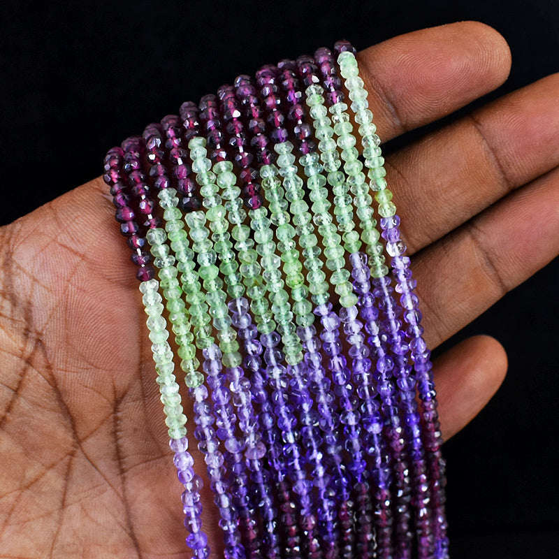 gemsmore:1 pc 2-3mm Faceted Mix Gem Drilled Beads Strand 13 inches gemsmore:1 pc 2-3mm Faceted Mix Gem Drilled Beads Strand 13 inches