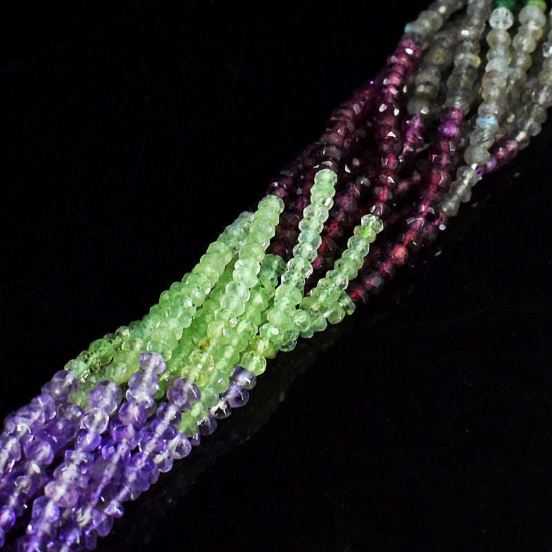 gemsmore:1 pc 2-3mm Faceted Mix Gem Drilled Beads Strand 13 inches gemsmore:1 pc 2-3mm Faceted Mix Gem Drilled Beads Strand 13 inches