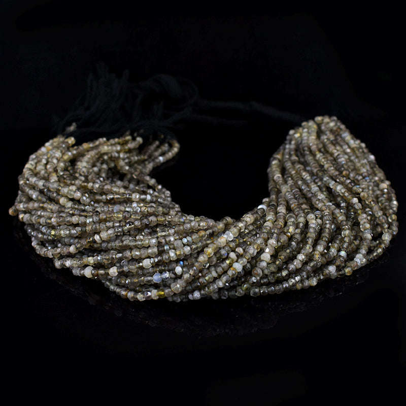 gemsmore:1 pc 3-4mm Faceted Labradorite Drilled Beads Strand 13 inches gemsmore:1 pc 3-4mm Faceted Labradorite Drilled Beads Strand 13 inches