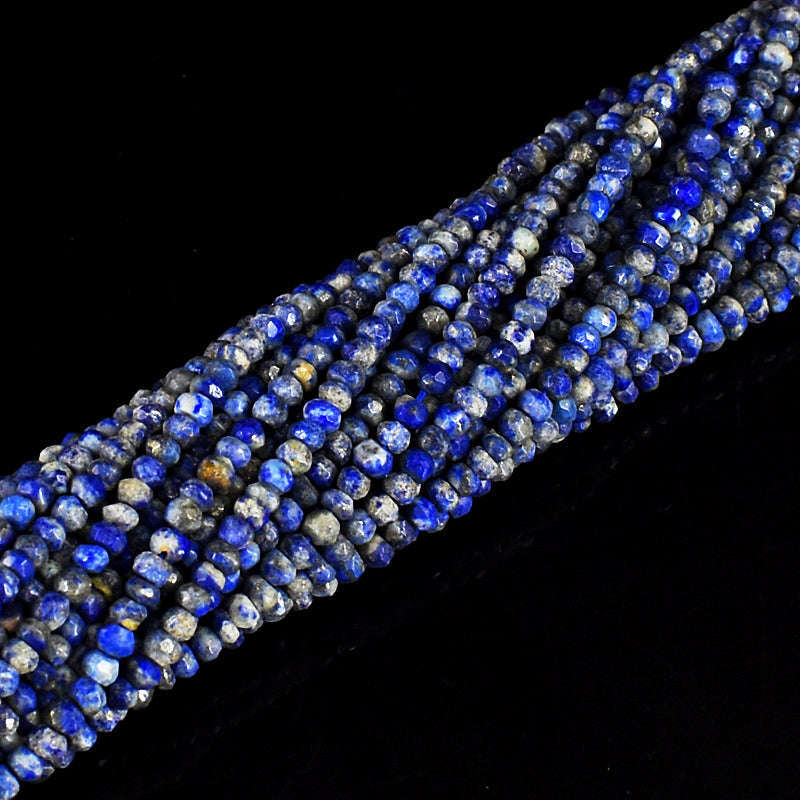 gemsmore:1 pc 3-4mm Faceted Lapis Lazuli  Drilled Beads Strand 13 inches gemsmore:1 pc 3-4mm Faceted Lapis Lazuli  Drilled Beads Strand 13 inches
