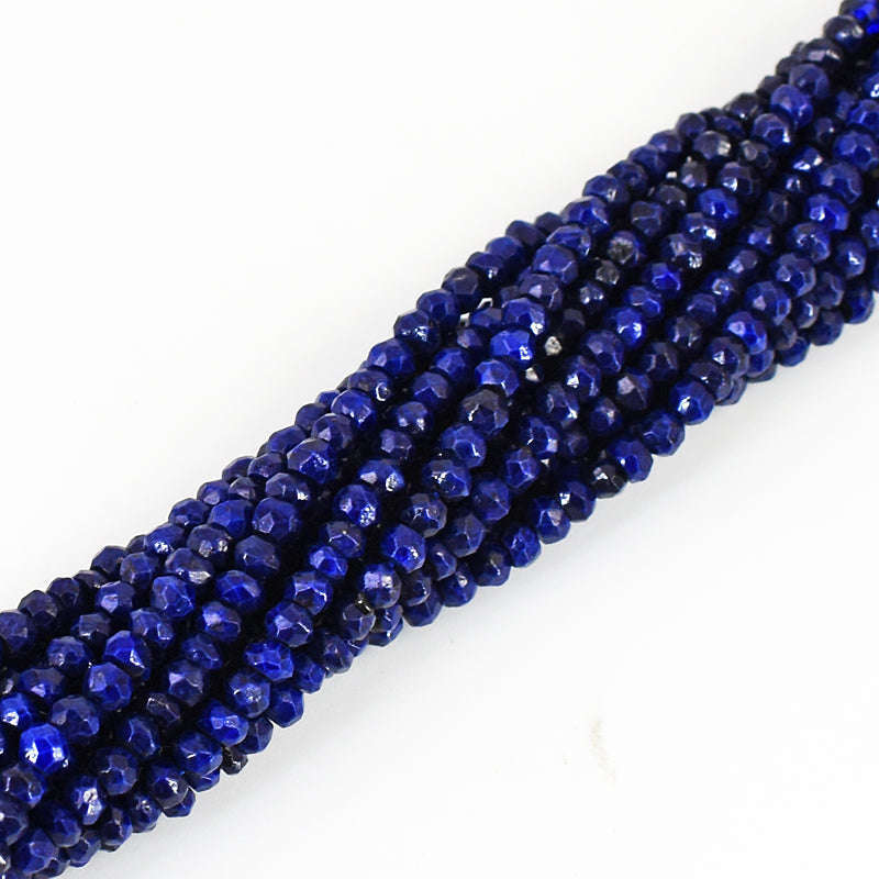 gemsmore:1 pc 3-4mm Faceted Lapis Lazuli Drilled Beads Strand 13 inches gemsmore:1 pc 3-4mm Faceted Lapis Lazuli Drilled Beads Strand 13 inches