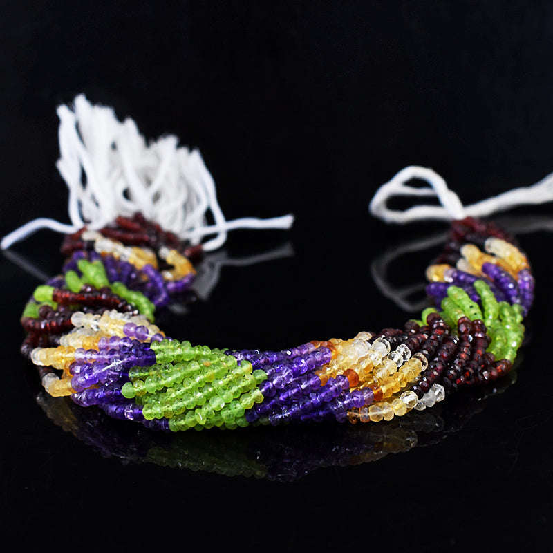 gemsmore:1 pc 3-4mm Faceted Mix Gem Drilled Beads Strand 13 inches gemsmore:1 pc 3-4mm Faceted Mix Gem Drilled Beads Strand 13 inches