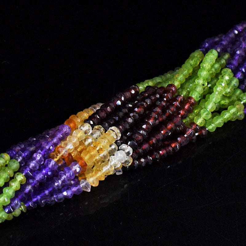 gemsmore:1 pc 3-4mm Faceted Mix Gem Drilled Beads Strand 13 inches gemsmore:1 pc 3-4mm Faceted Mix Gem Drilled Beads Strand 13 inches