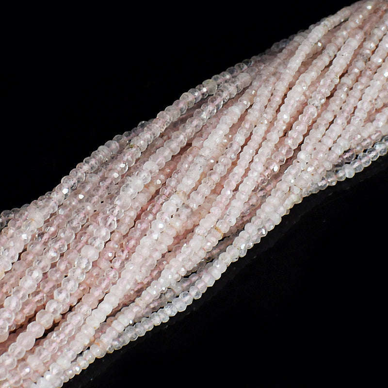 gemsmore:1 pc 3-4mm Faceted Rose Quartz Drilled Beads Strand 13 inches gemsmore:1 pc 3-4mm Faceted Rose Quartz Drilled Beads Strand 13 inches