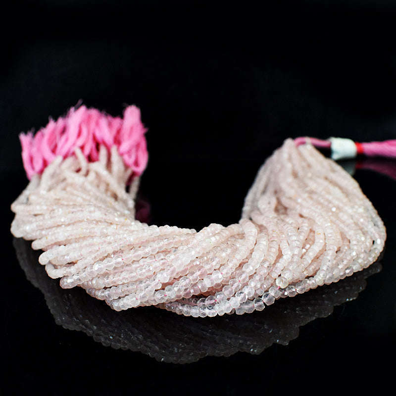 gemsmore:1 pc 3-4mm Faceted Rose Quartz Drilled Beads Strand 13 inches gemsmore:1 pc 3-4mm Faceted Rose Quartz Drilled Beads Strand 13 inches