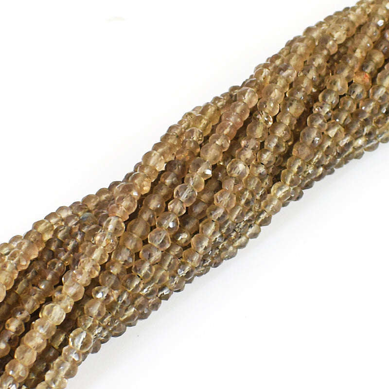 gemsmore:1 pc 3-4mm Faceted Smoky Quartz Drilled Beads Strand 13 inches gemsmore:1 pc 3-4mm Faceted Smoky Quartz Drilled Beads Strand 13 inches