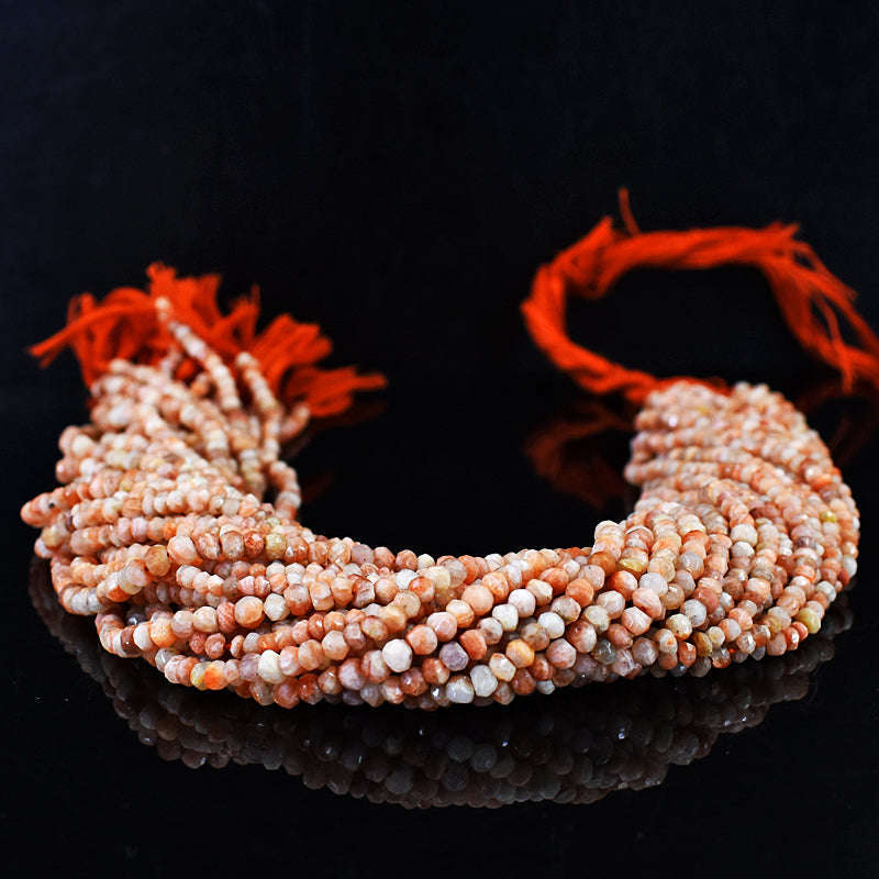 gemsmore:1 pc 3-4mm Faceted Sunstone Drilled Beads Strand 13 inches gemsmore:1 pc 3-4mm Faceted Sunstone Drilled Beads Strand 13 inches