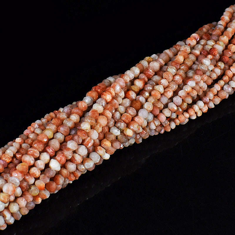 gemsmore:1 pc 3-4mm Faceted Sunstone Drilled Beads Strand 13 inches gemsmore:1 pc 3-4mm Faceted Sunstone Drilled Beads Strand 13 inches