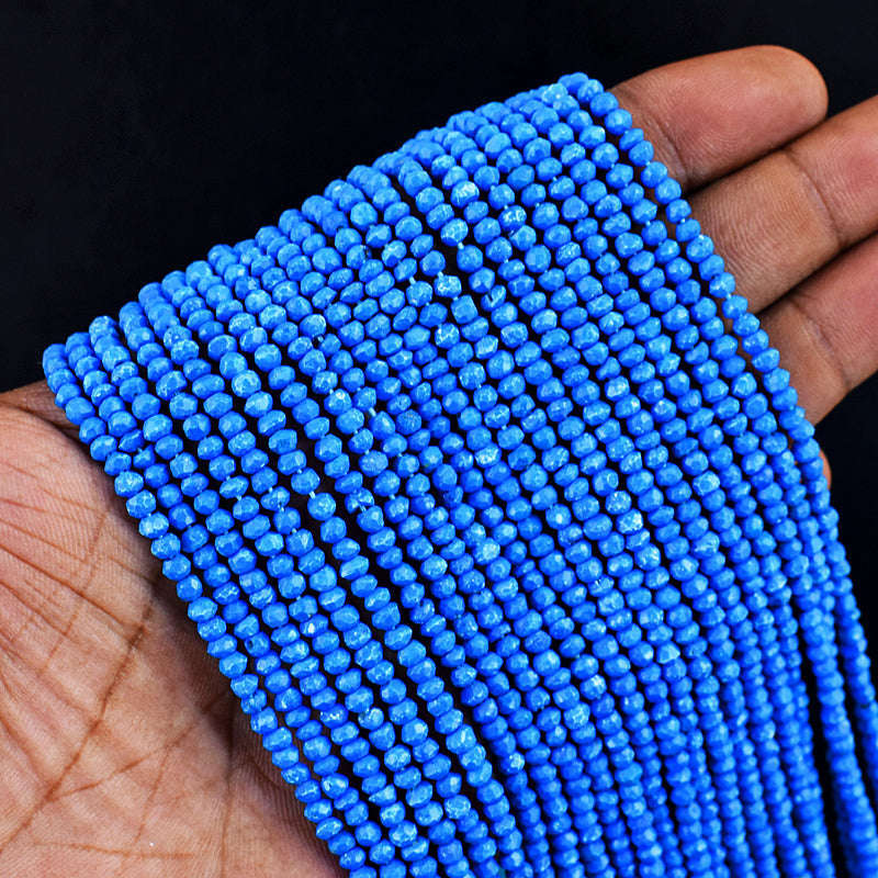 gemsmore:1 pc 3-4mm Faceted Turquoise Drilled Beads Strand 13 inches gemsmore:1 pc 3-4mm Faceted Turquoise Drilled Beads Strand 13 inches