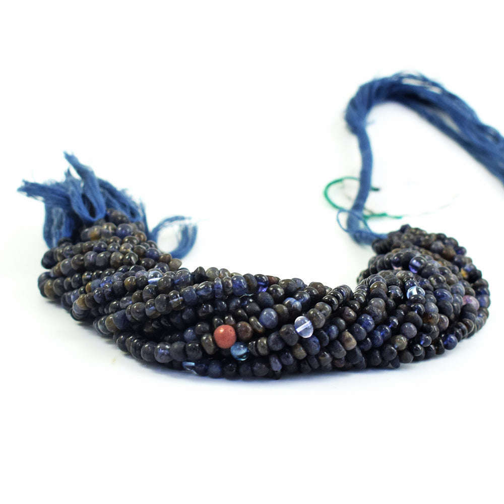 gemsmore:1 pc 4-5mm Iolite Drilled Beads Strand 10  Inches gemsmore:1 pc 4-5mm Iolite Drilled Beads Strand 10  Inches