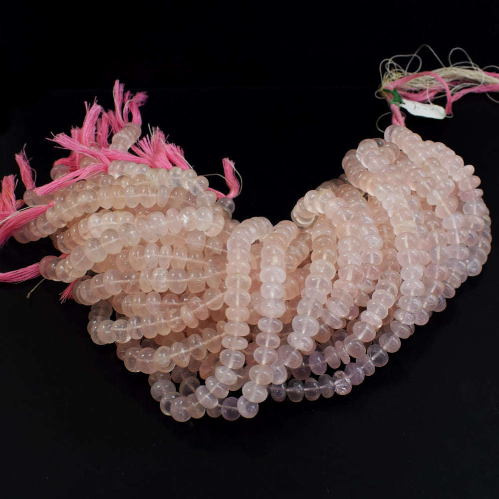 gemsmore:1 pc 9-10mm Rose Quartz Drilled Beads Strand 13  inches gemsmore:1 pc 9-10mm Rose Quartz Drilled Beads Strand 13  inches