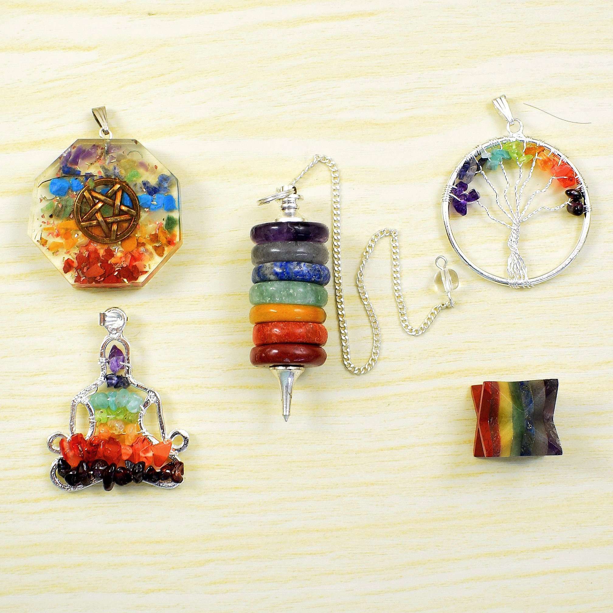 gemsmore:5 Pcs - Seven Chakra Healing Gift Box - Christmas Special gemsmore:5 Pcs - Seven Chakra Healing Gift Box - Christmas Special