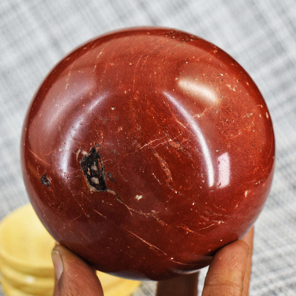 gemsmore:5385.00 Cts Red Jasper Hand Carved Crystal Healing Sphere - Huge Size gemsmore:5385.00 Cts Red Jasper Hand Carved Crystal Healing Sphere - Huge Size