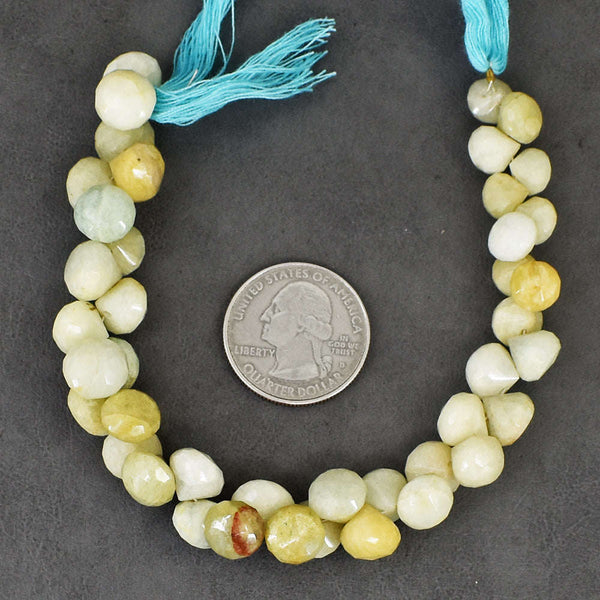 gemsmore:Amazing 172 Carats 09 Inches Genuine Amazonite Faceted Beads Strand