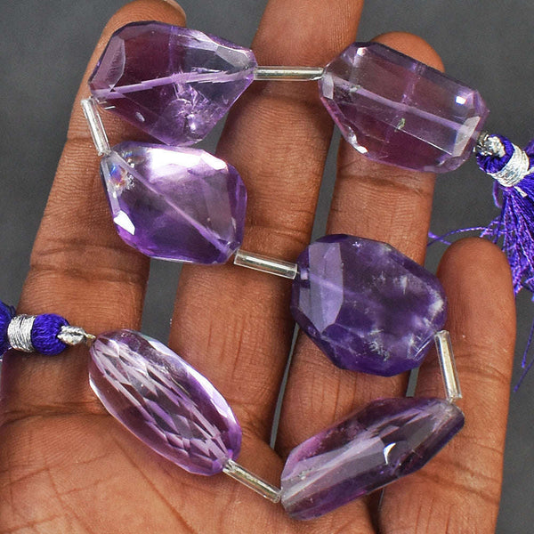 gemsmore:Amazing 191 Carats Genuine Amethyst Beads Strand Of 08 Inches