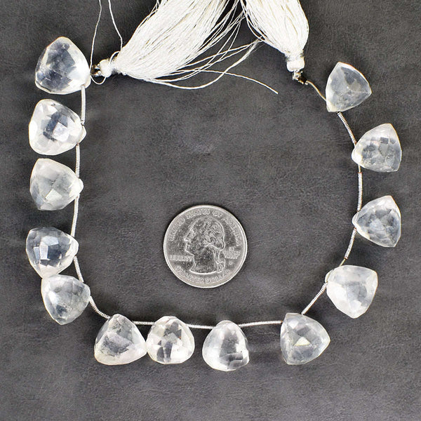 gemsmore:Amazing 237 Carats Genuine White Topaz Beads Strand Of 09 Inches