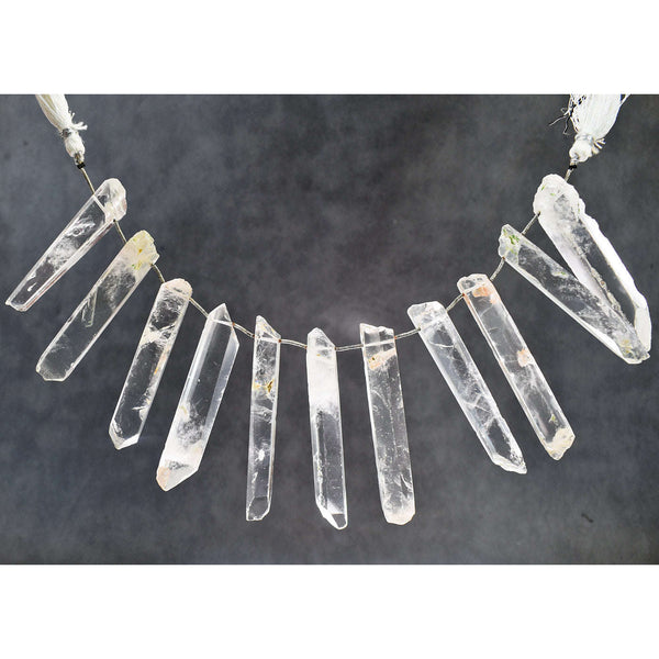 gemsmore:Amazing 619 Carats 08 Inches Genuine White Quartz Beads Strand