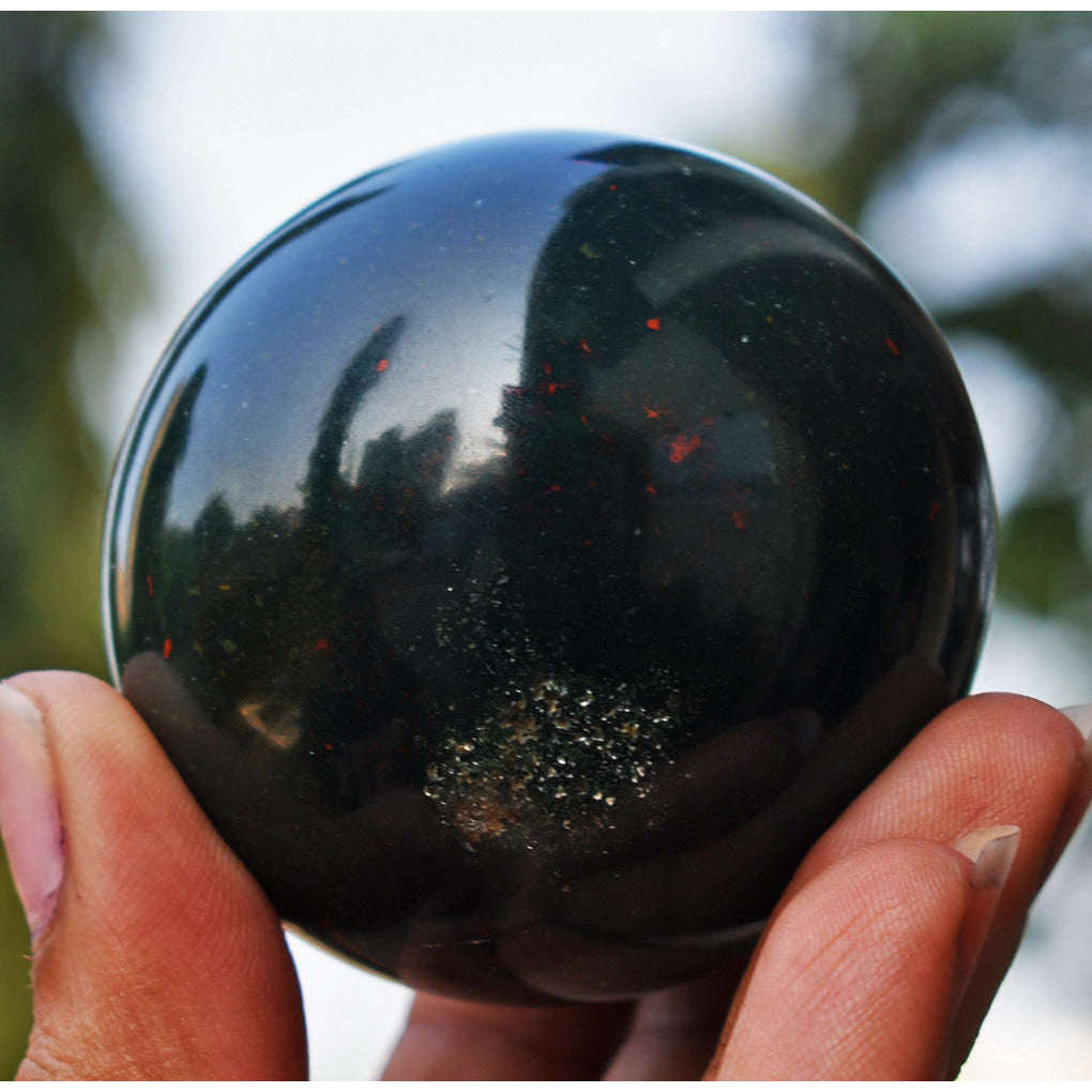 gemsmore:Amazing Bloodstone Healing Carved Sphere gemsmore:Amazing Bloodstone Healing Carved Sphere
