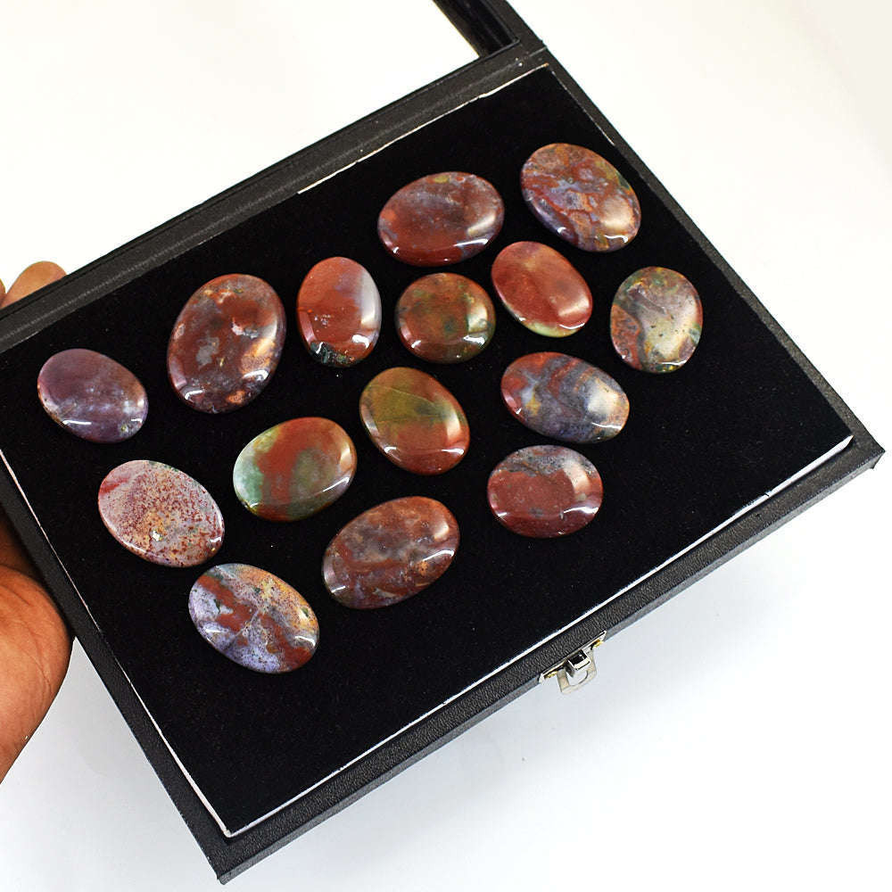 gemsmore:Amazing  Bloodstone Untreated Gemstone Cabochon Lot gemsmore:Amazing  Bloodstone Untreated Gemstone Cabochon Lot