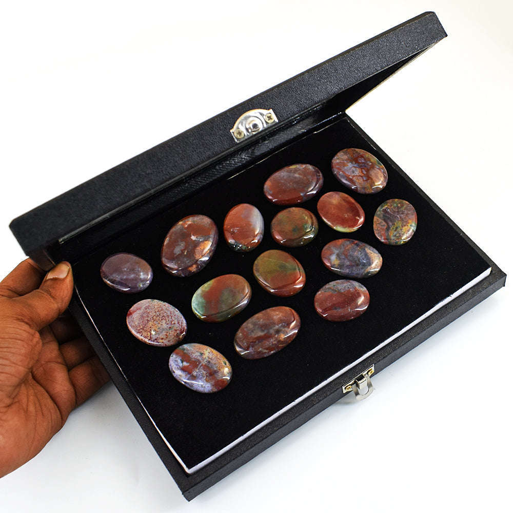 gemsmore:Amazing  Bloodstone Untreated Gemstone Cabochon Lot gemsmore:Amazing  Bloodstone Untreated Gemstone Cabochon Lot