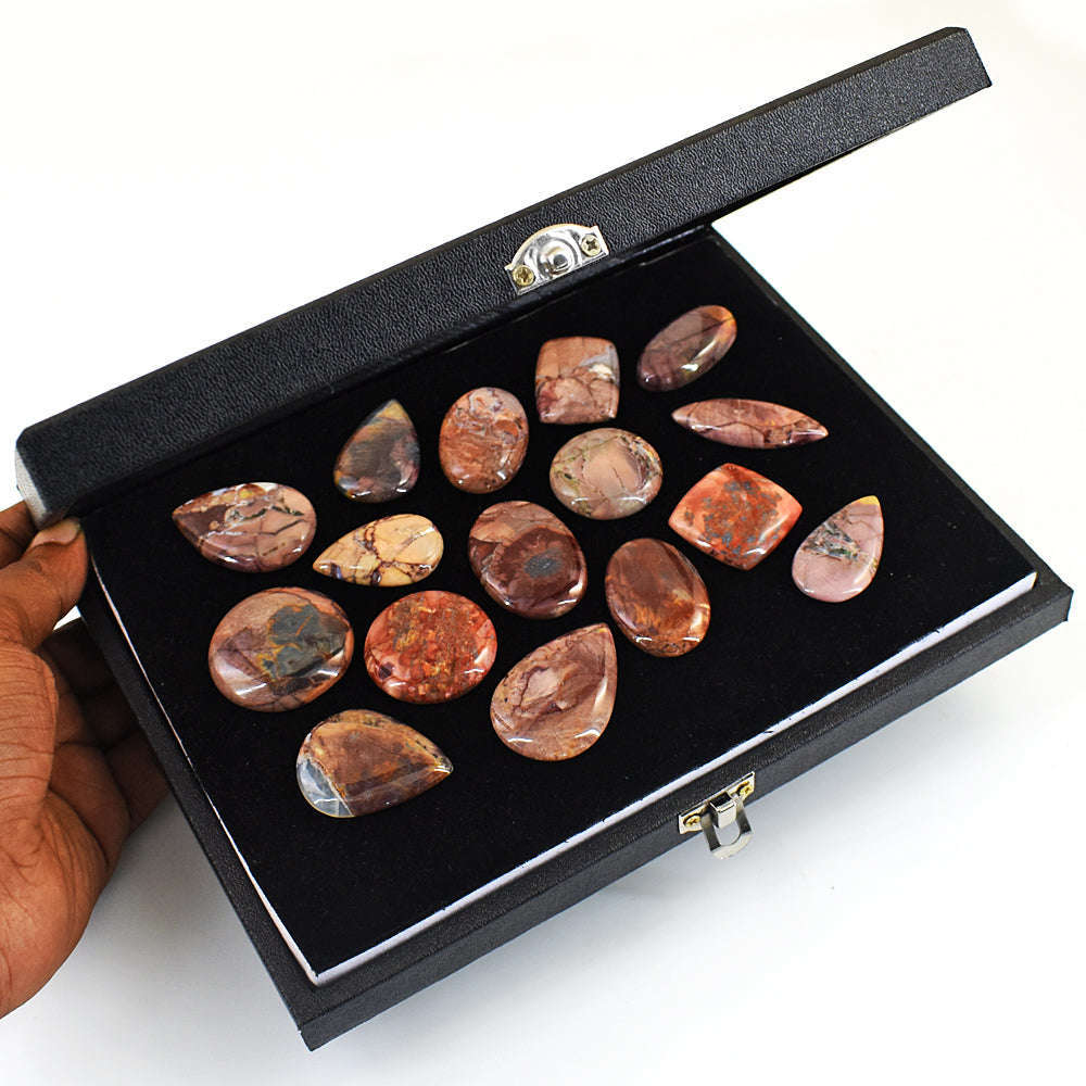 gemsmore:Amazing Butterfly Jasper  Untreated Gemstone Cabochon Lot gemsmore:Amazing Butterfly Jasper  Untreated Gemstone Cabochon Lot