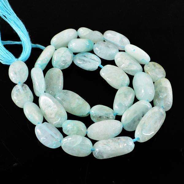 gemsmore:Amazing Genuine Blue Aquamarine Drilled Beads Strand