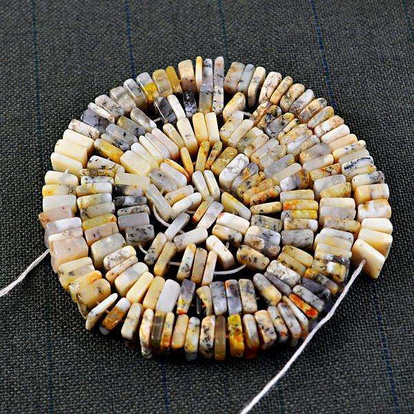 gemsmore:Amazing Genuine Dendrite Opal Drilled Beads Strand