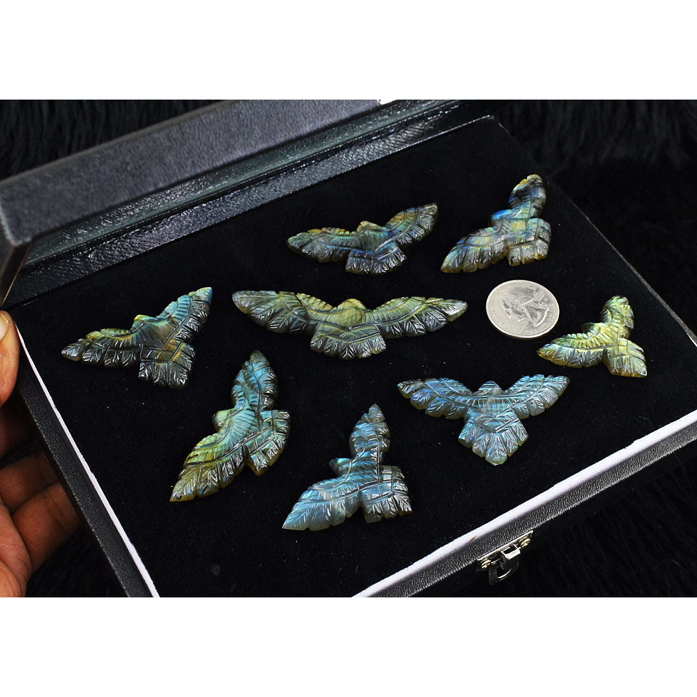 gemsmore:Amazing Golden & Blue Flash  Labradorite Untreated Eagle Cabochon Lot gemsmore:Amazing Golden & Blue Flash  Labradorite Untreated Eagle Cabochon Lot