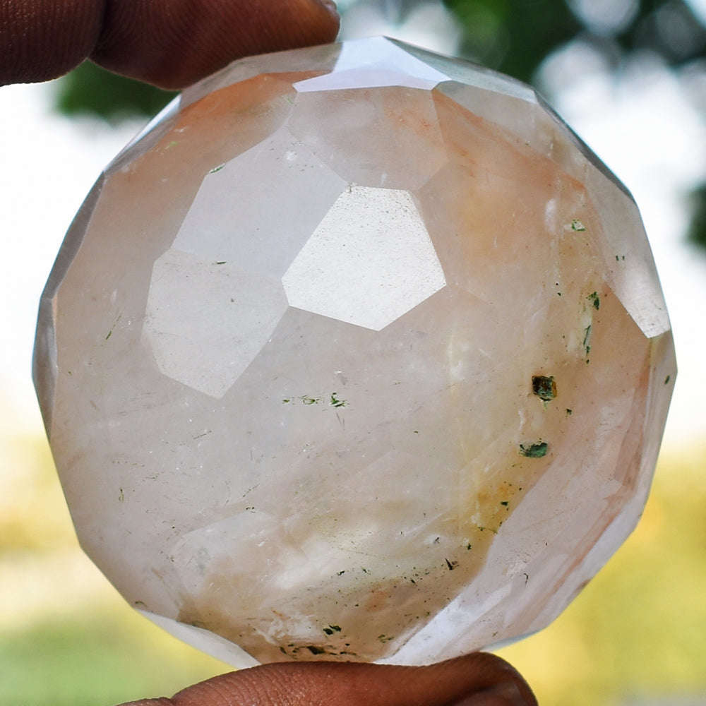 gemsmore:Amazing Golden Rutile Quartz Hand Carved Crystal Checkers Cut Healing Sphere gemsmore:Amazing Golden Rutile Quartz Hand Carved Crystal Checkers Cut Healing Sphere