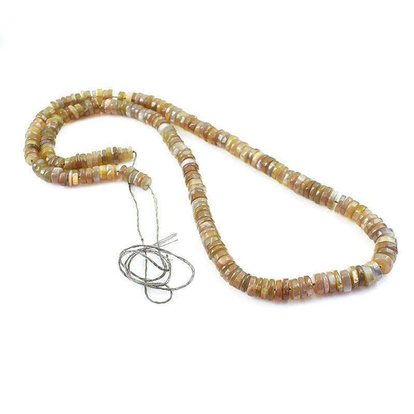 gemsmore:Amazing Grey Moonstone Round Shape Drilled Beads Strand