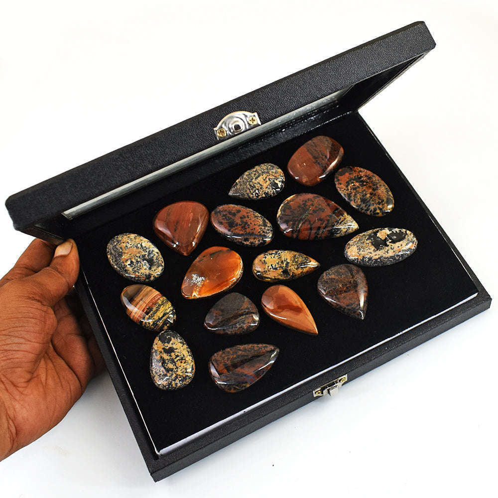 gemsmore:Amazing Honey Dendrite Untreated Gemstone Cabochon Lot gemsmore:Amazing Honey Dendrite Untreated Gemstone Cabochon Lot