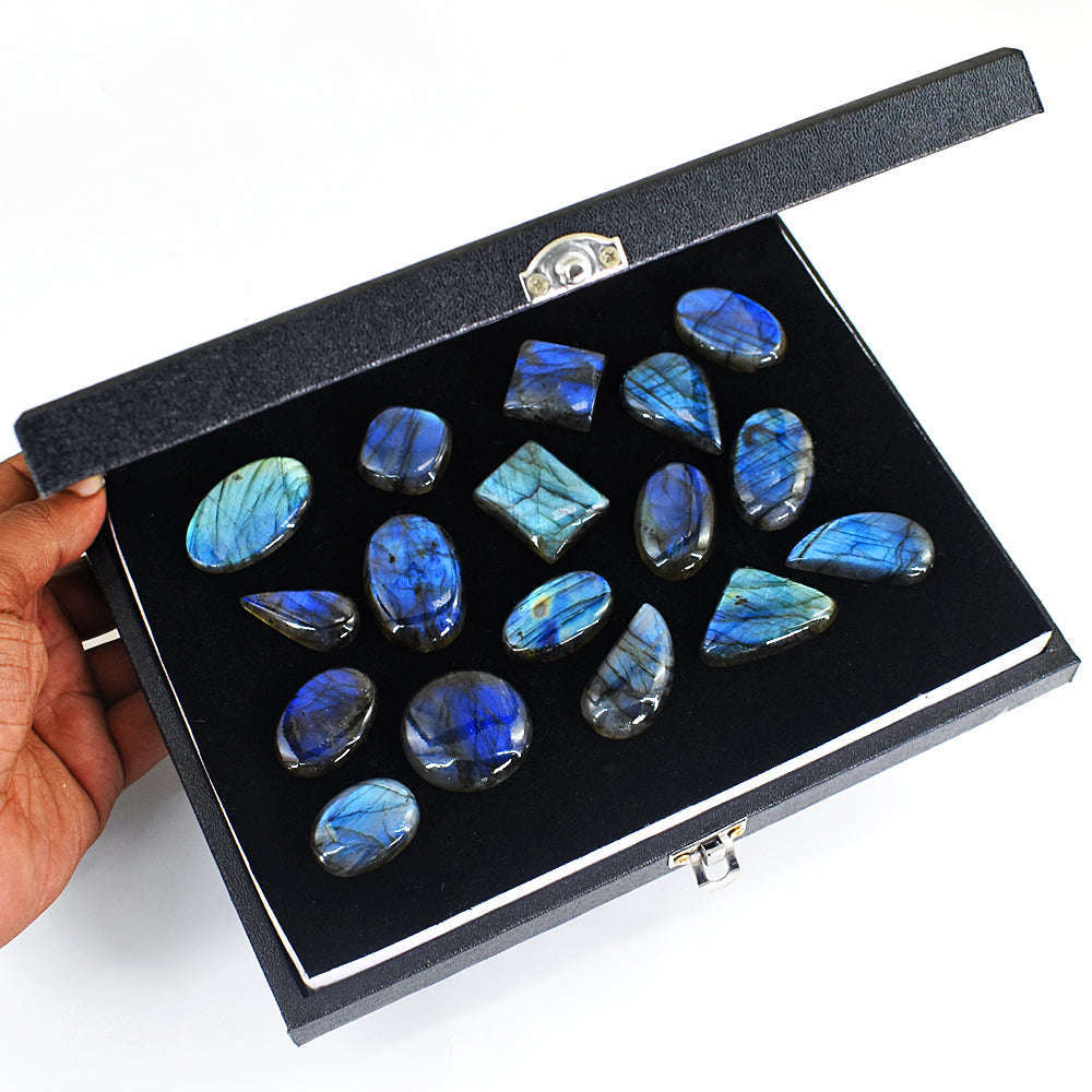 gemsmore:Amazing  Labradorite Untreated Gemstone Cabochon Lot gemsmore:Amazing  Labradorite Untreated Gemstone Cabochon Lot