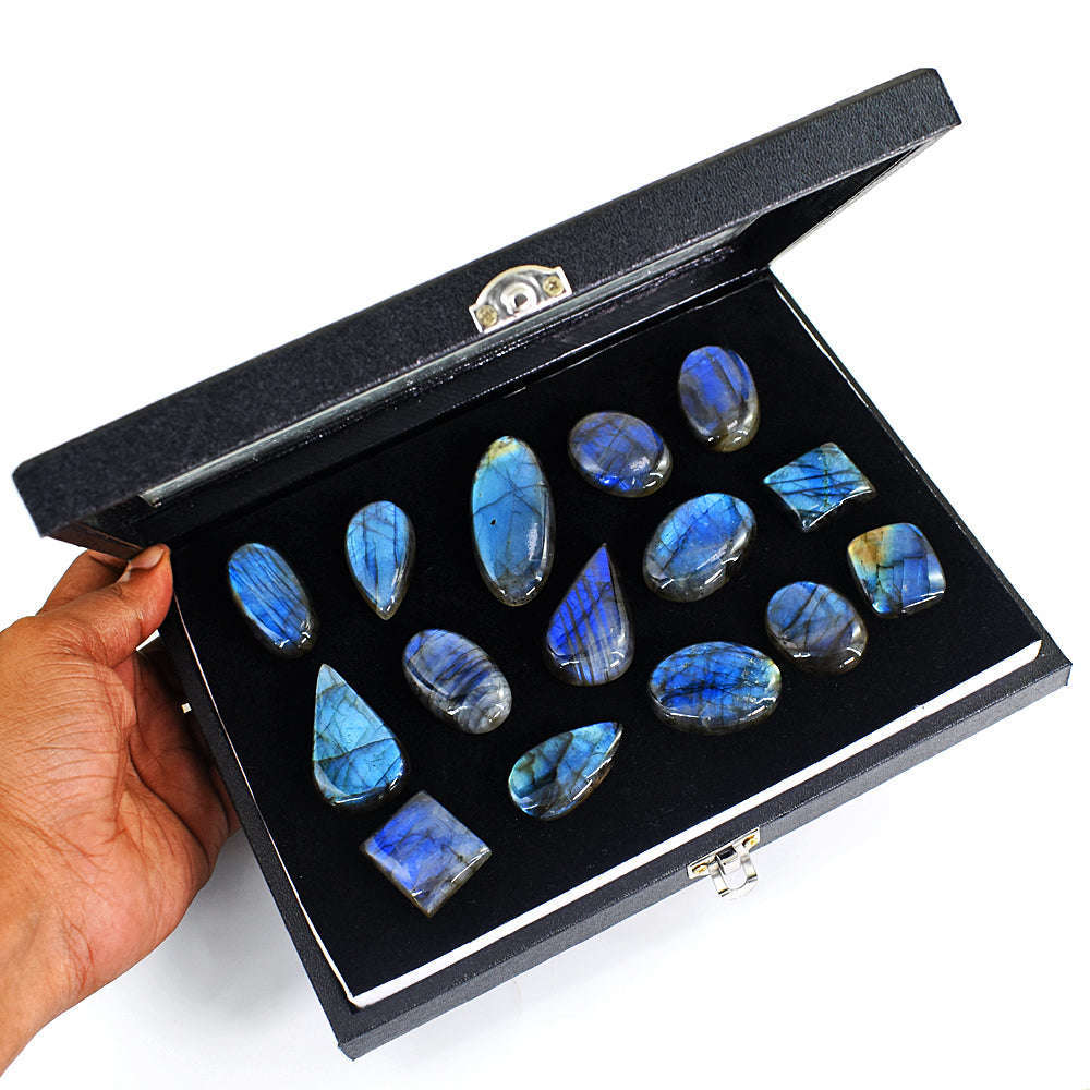 gemsmore:Amazing Labradorite Untreated Gemstone Cabochon Lot gemsmore:Amazing Labradorite Untreated Gemstone Cabochon Lot