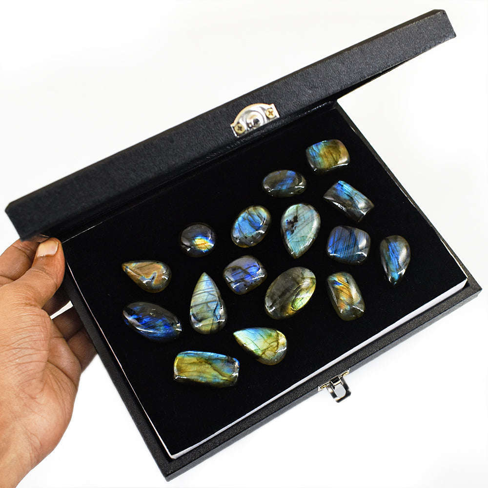 gemsmore:Amazing Labradorite Untreated Gemstone Cabochon Lot gemsmore:Amazing Labradorite Untreated Gemstone Cabochon Lot