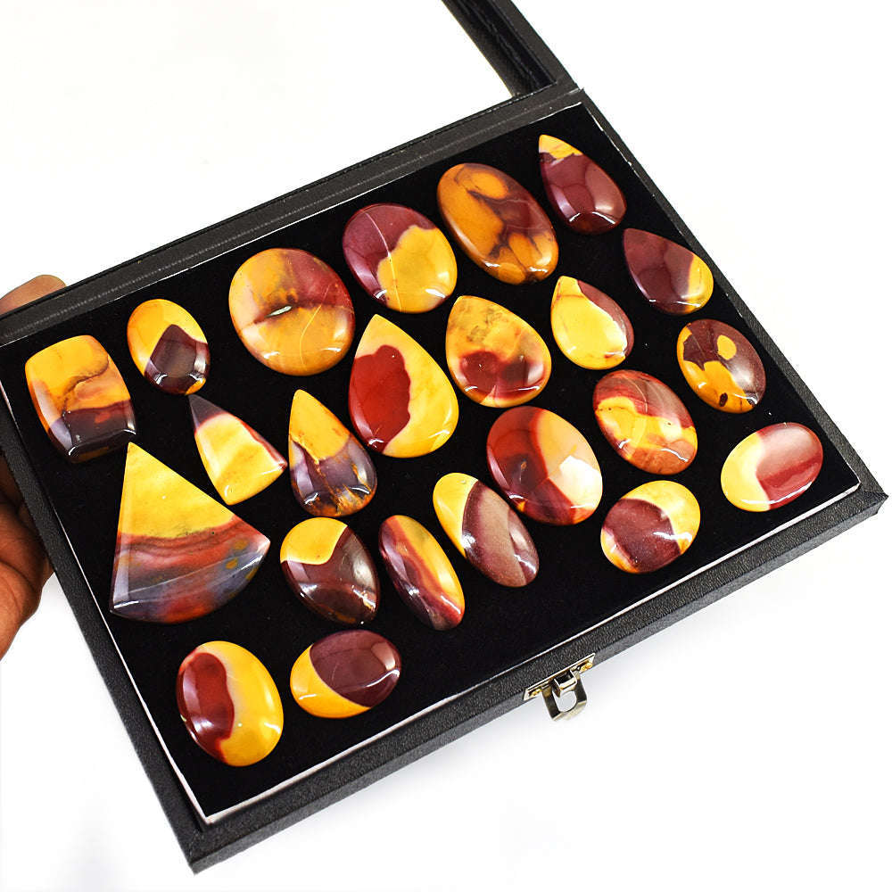 gemsmore:Amazing Mookaite Untreated Gemstone Cabochon Lot gemsmore:Amazing Mookaite Untreated Gemstone Cabochon Lot