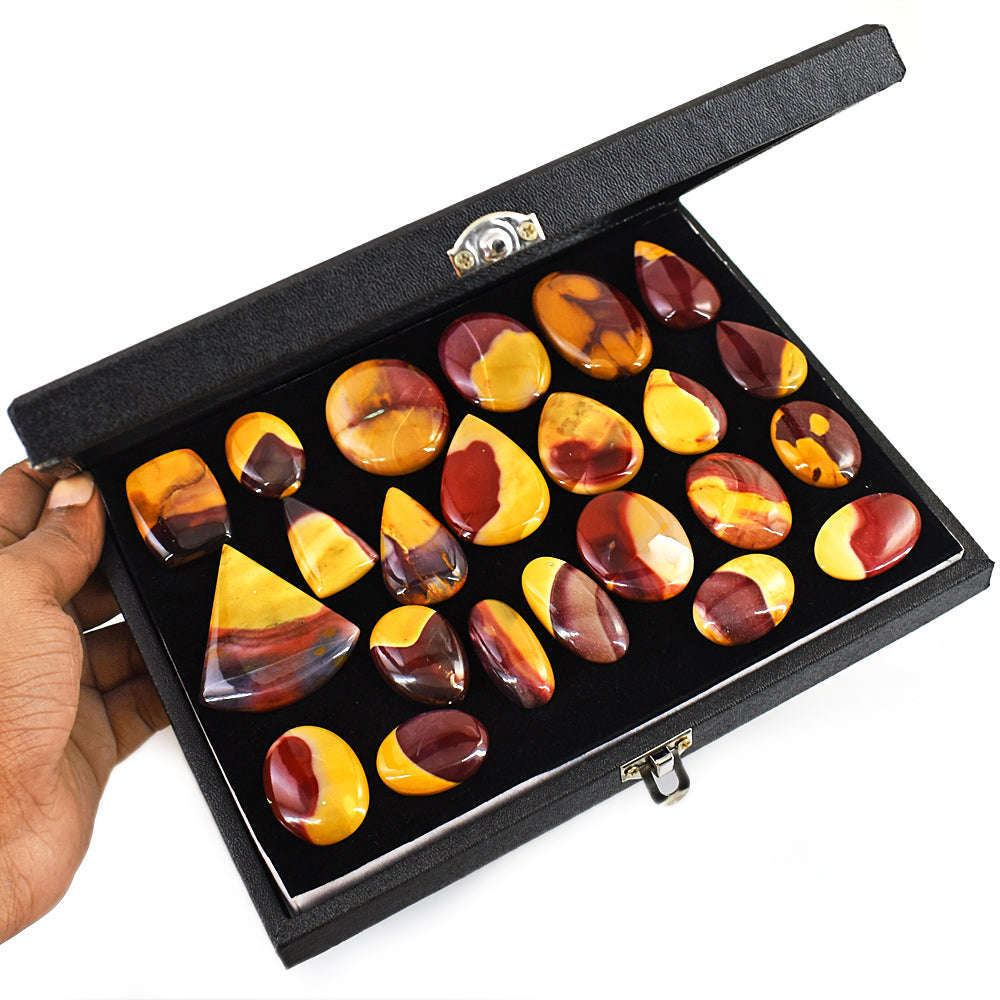 gemsmore:Amazing Mookaite Untreated Gemstone Cabochon Lot gemsmore:Amazing Mookaite Untreated Gemstone Cabochon Lot