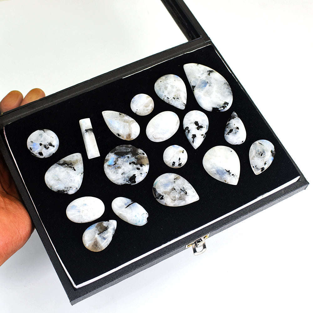 gemsmore:Amazing Moonstone  Untreated Gemstone Cabochon Lot gemsmore:Amazing Moonstone  Untreated Gemstone Cabochon Lot