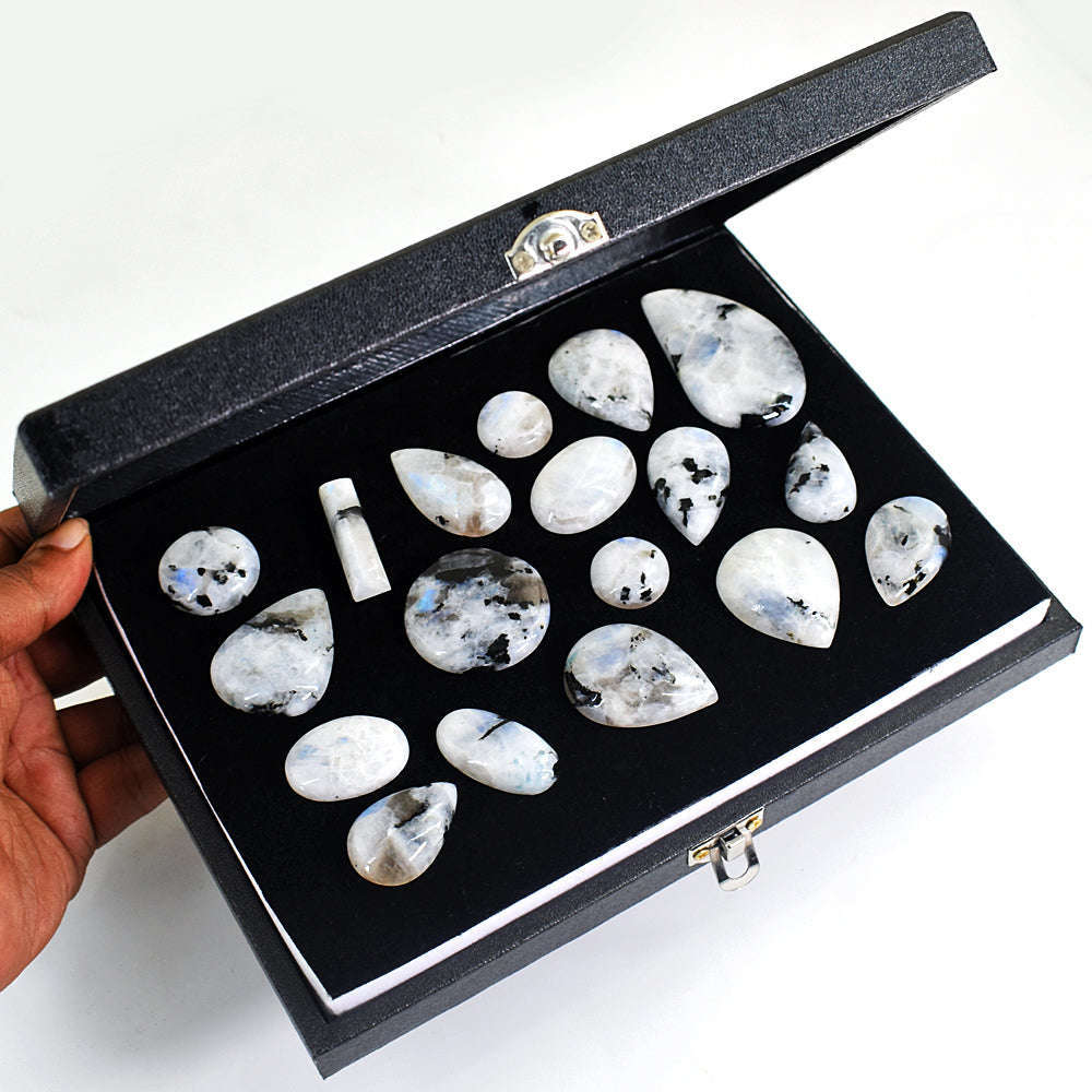 gemsmore:Amazing Moonstone  Untreated Gemstone Cabochon Lot gemsmore:Amazing Moonstone  Untreated Gemstone Cabochon Lot