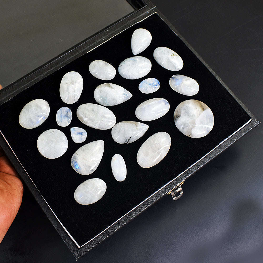 gemsmore:Amazing Moonstone Untreated Gemstone Cabochon Lot gemsmore:Amazing Moonstone Untreated Gemstone Cabochon Lot