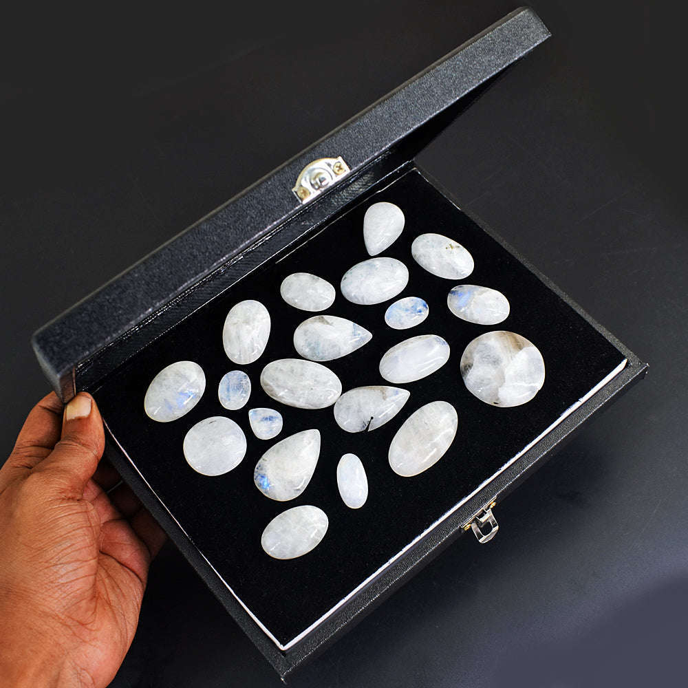 gemsmore:Amazing Moonstone Untreated Gemstone Cabochon Lot gemsmore:Amazing Moonstone Untreated Gemstone Cabochon Lot
