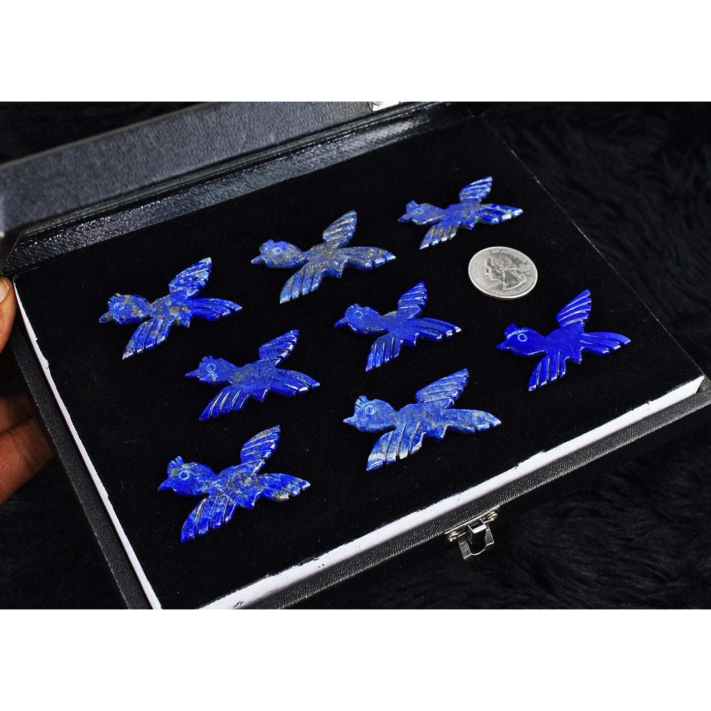 gemsmore:Amazing Natural Blue Lapis Lazuli Untreated Bird Cabochon gemsmore:Amazing Natural Blue Lapis Lazuli Untreated Bird Cabochon