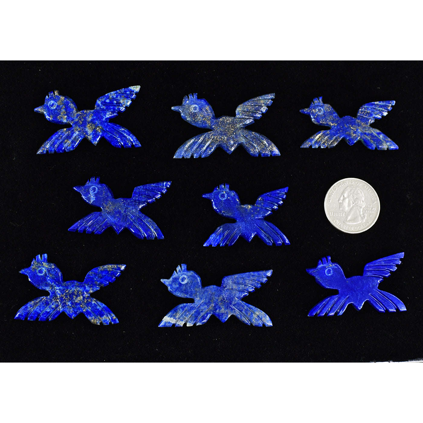 gemsmore:Amazing Natural Blue Lapis Lazuli Untreated Bird Cabochon gemsmore:Amazing Natural Blue Lapis Lazuli Untreated Bird Cabochon